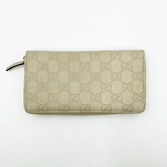 Gucci GG Monogram Guccissima Neutral Leather Zip Around Wallet Organizer - Picture 8 of 12